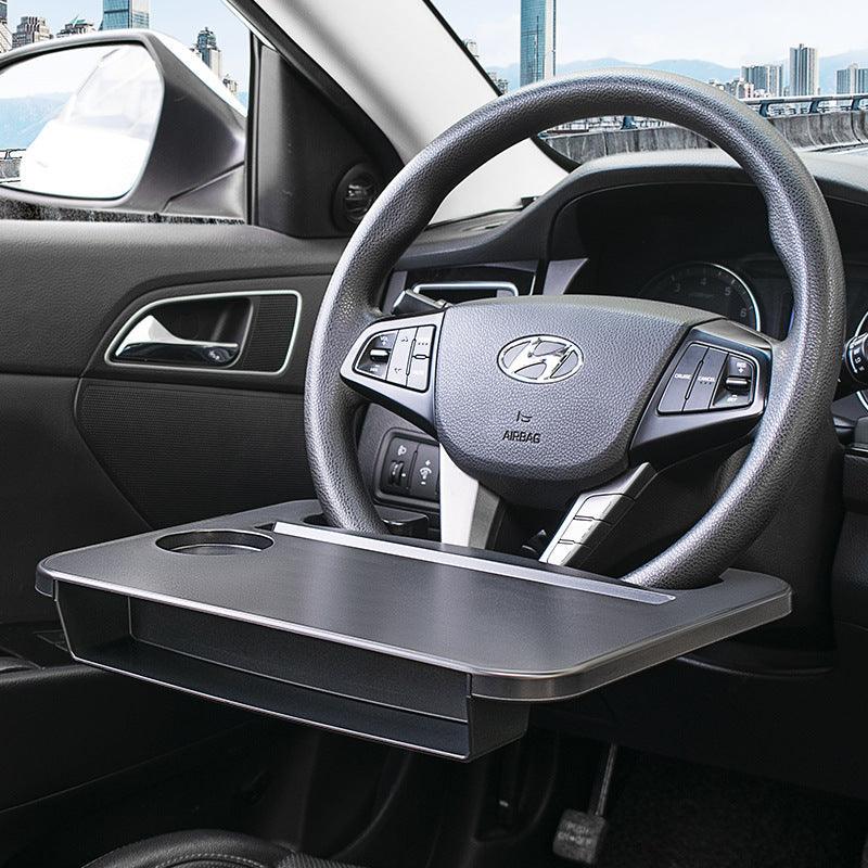 Popular car goods: Car accessories, driver's seat steering wheel table & space-saving storage 2 in 1 | Eating and working on the PC in the car is surprisingly efficient!