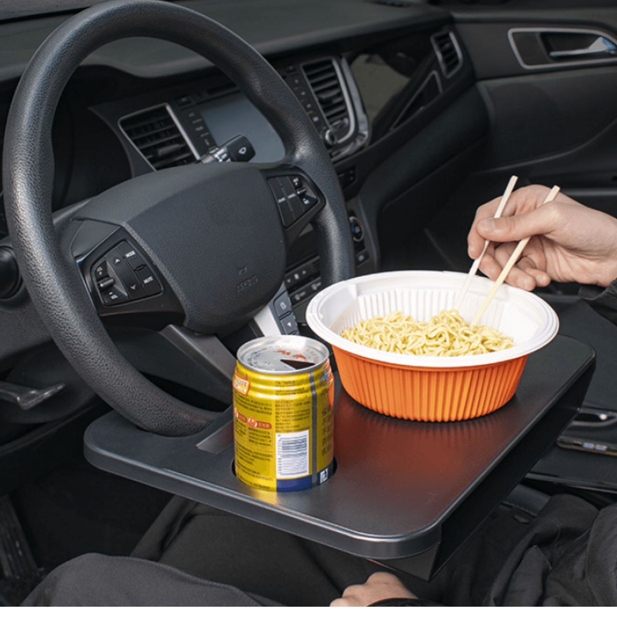 Popular car goods: Car accessories, driver's seat steering wheel table & space-saving storage 2 in 1 | Eating and working on the PC in the car is surprisingly efficient!