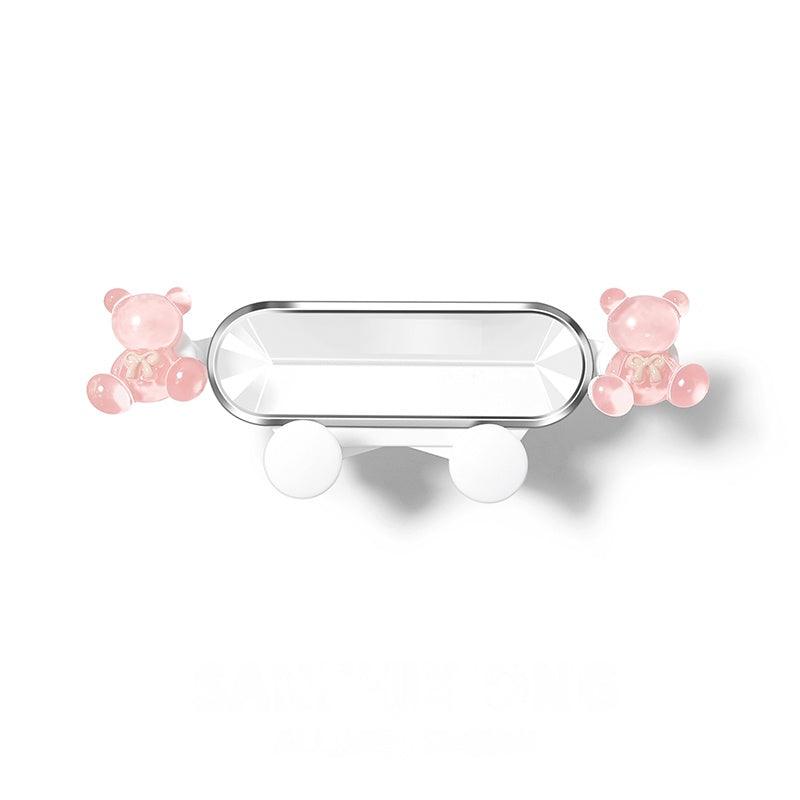 Transparent cute bear car smartphone stand | Convenient for one-handed use