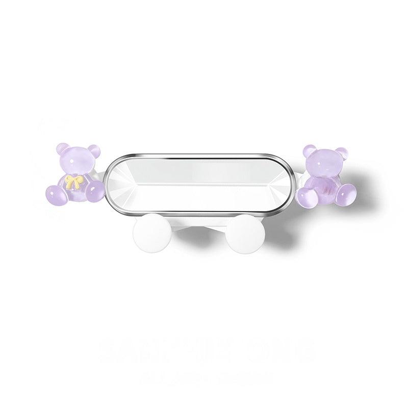 Transparent cute bear car smartphone stand | Convenient for one-handed use