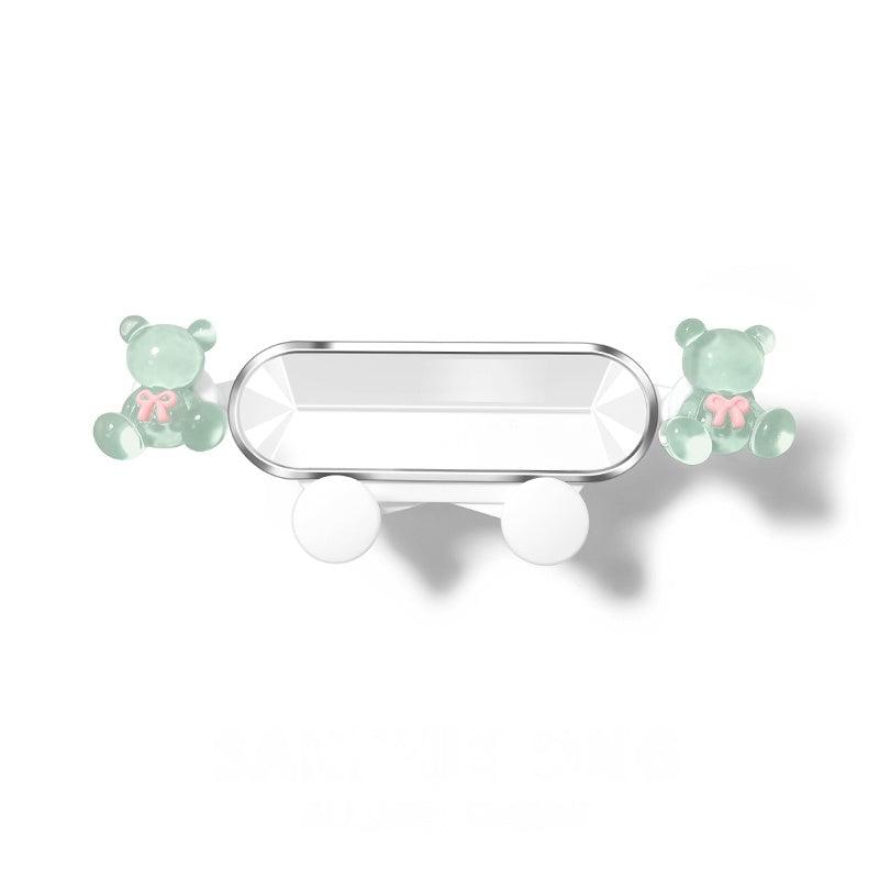 Transparent cute bear car smartphone stand | Convenient for one-handed use