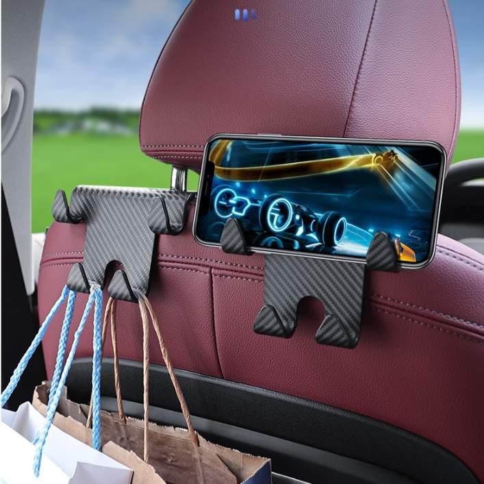 Car seat hooks, headrest hooks, 2 pieces, for hanging luggage, umbrellas, and garbage bags