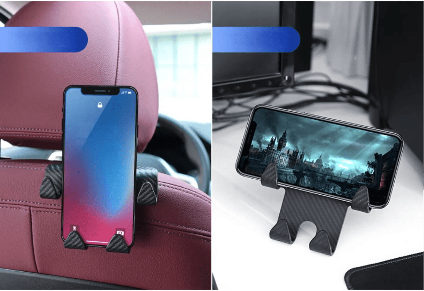 Car seat hooks, headrest hooks, 2 pieces, for hanging luggage, umbrellas, and garbage bags