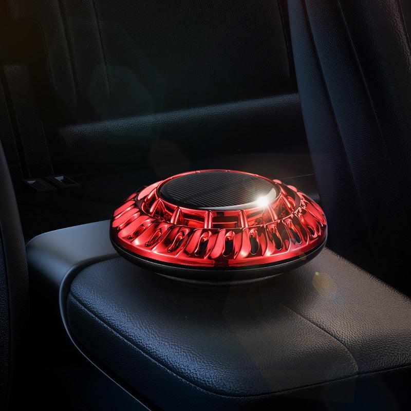 Car air freshener, solar rotating, quiet, comes with one individual scented ring, stand-alone air freshener