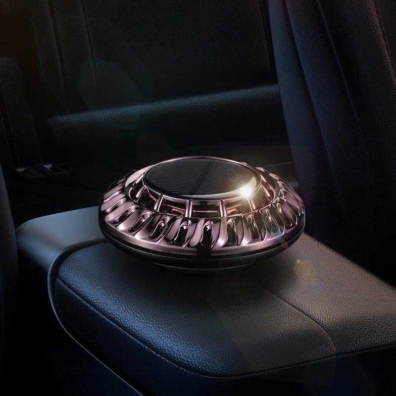 Car air freshener, solar rotating, quiet, comes with one individual scented ring, stand-alone air freshener
