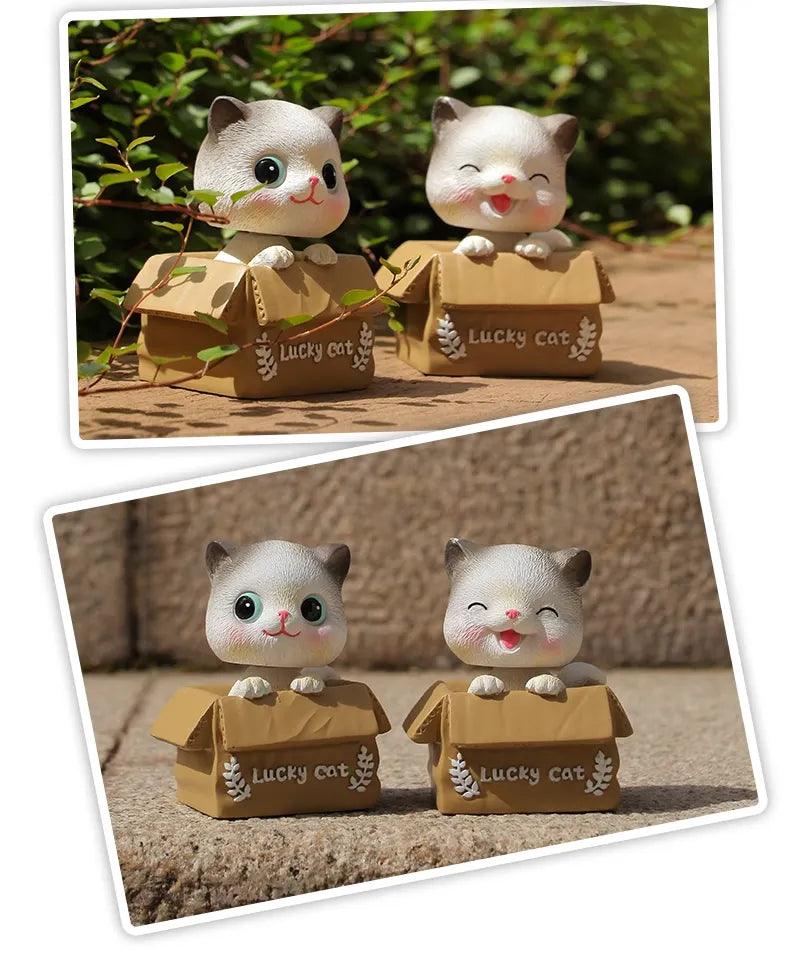 かわいい招き猫ちゃん車用ボブルヘッドネット人気オフィスデスク装飾誕生日プレゼント!