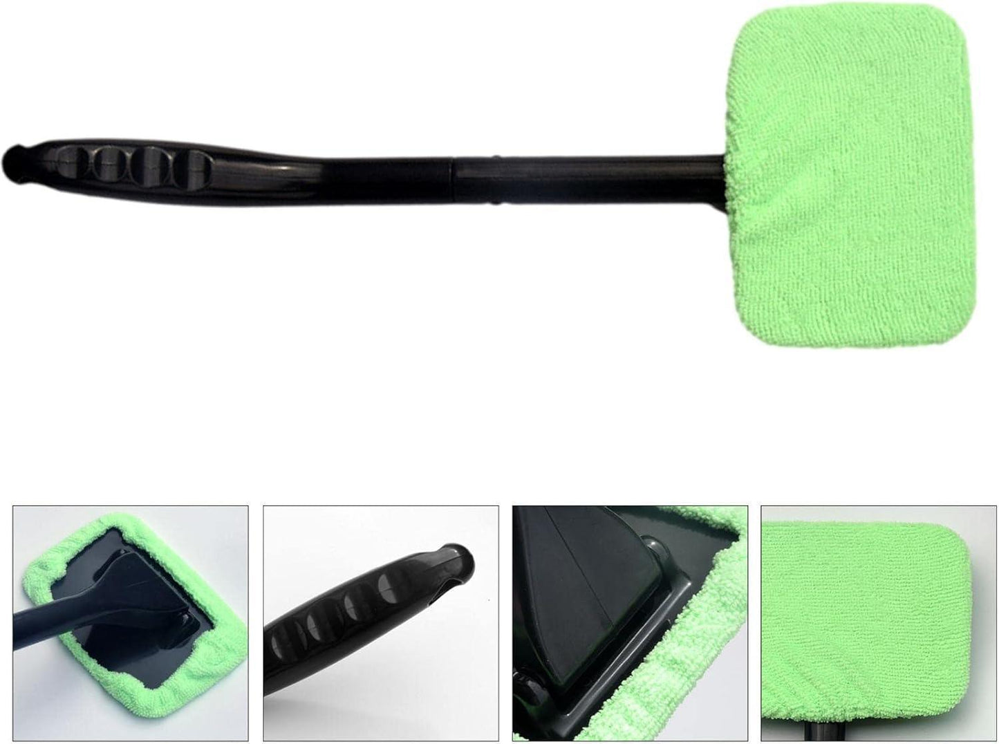 Car Window Cleaner Brush - Windshield Wiper Microfiber Brush Kit | Vehicle Window Anti-Fog Dust Removal Cleaning Brush Kit with Buckle Mounting