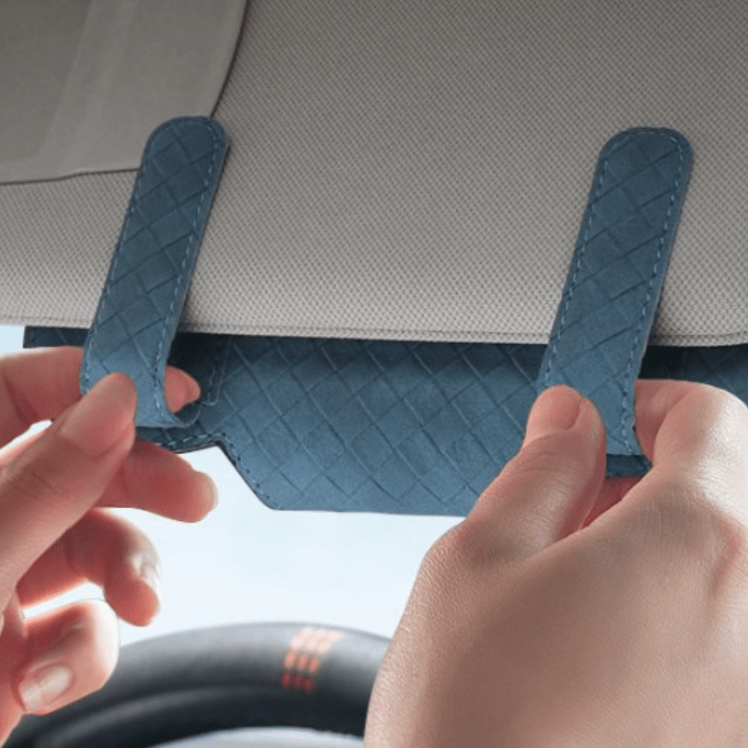Available in 6 colors: Car glasses clip | Leather, creative, sunshade, glasses case, car accessories