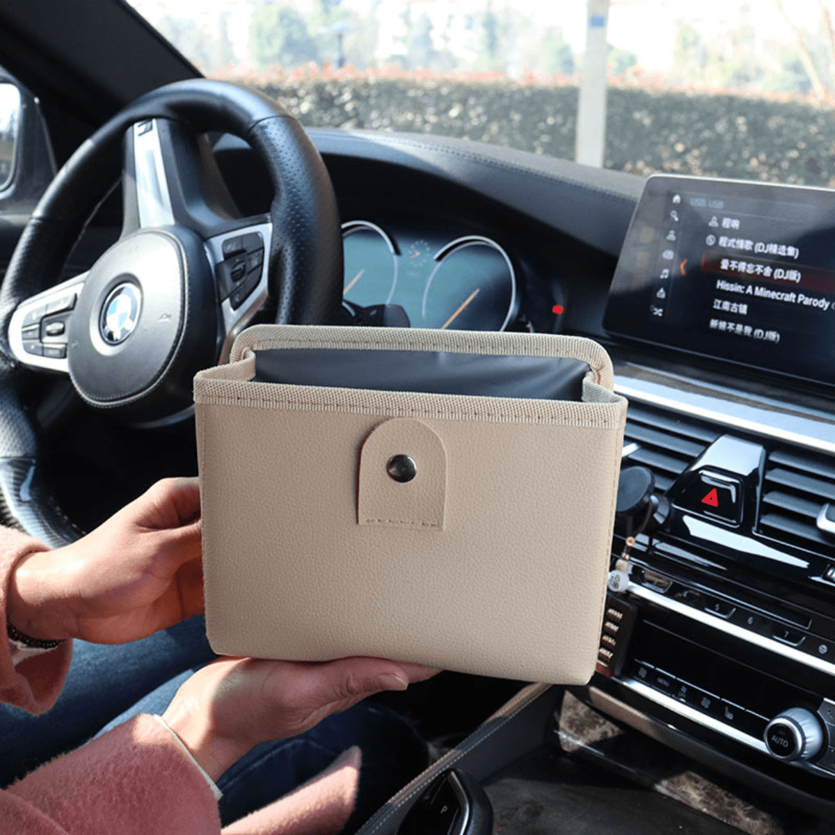 Car trash can | Garbage can, car storage bag, foldable, door hanging, multi-function storage bag, car supplies, car accessories