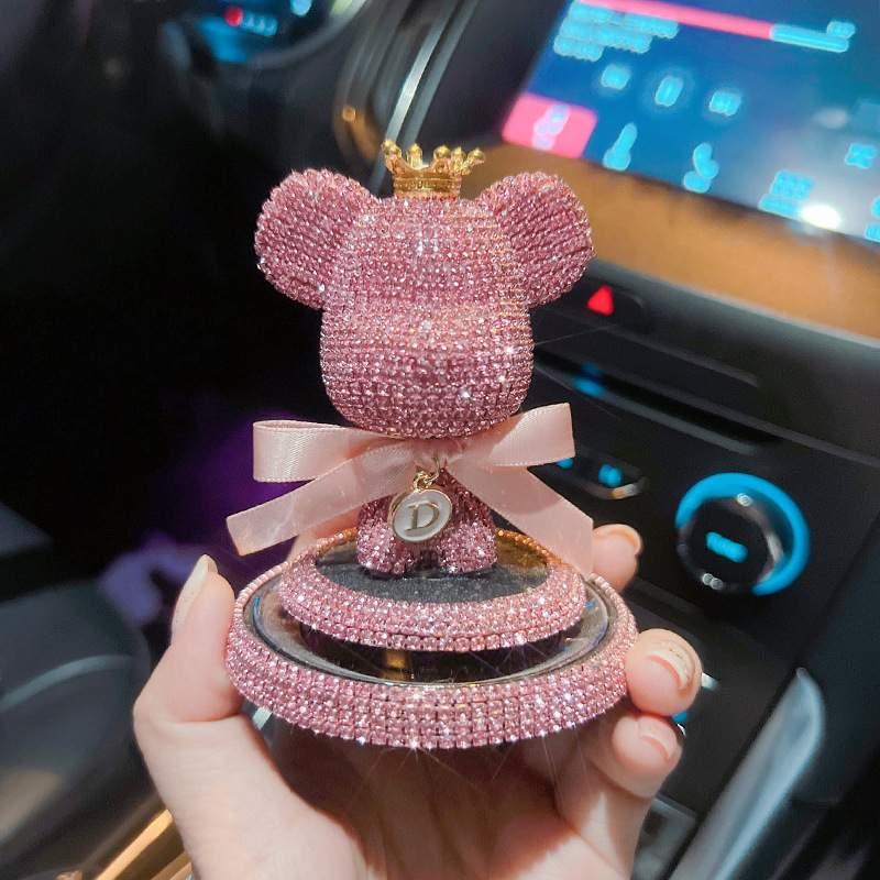 Car air freshener | Can be used with essential oils, aroma, cute bear, rhinestone, luxurious, attaches to car air conditioner vent, car accessories