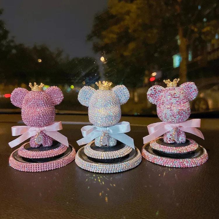 Car air freshener | Can be used with essential oils, aroma, cute bear, rhinestone, luxurious, attaches to car air conditioner vent, car accessories
