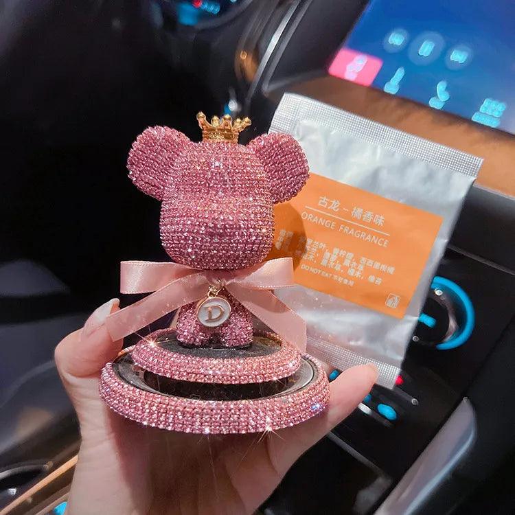 Car air freshener | Can be used with essential oils, aroma, cute bear, rhinestone, luxurious, attaches to car air conditioner vent, car accessories
