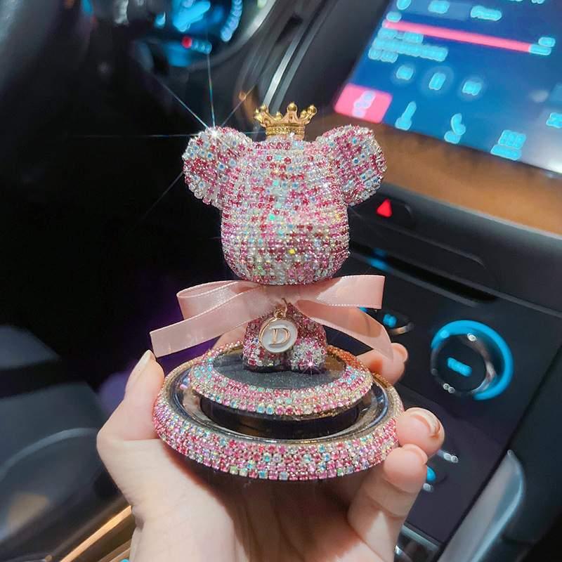 Car air freshener | Can be used with essential oils, aroma, cute bear, rhinestone, luxurious, attaches to car air conditioner vent, car accessories
