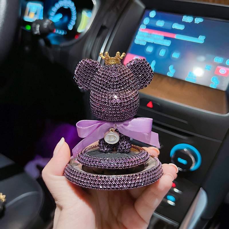 Car air freshener | Can be used with essential oils, aroma, cute bear, rhinestone, luxurious, attaches to car air conditioner vent, car accessories