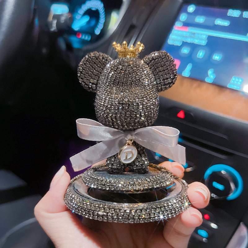 Car air freshener | Can be used with essential oils, aroma, cute bear, rhinestone, luxurious, attaches to car air conditioner vent, car accessories