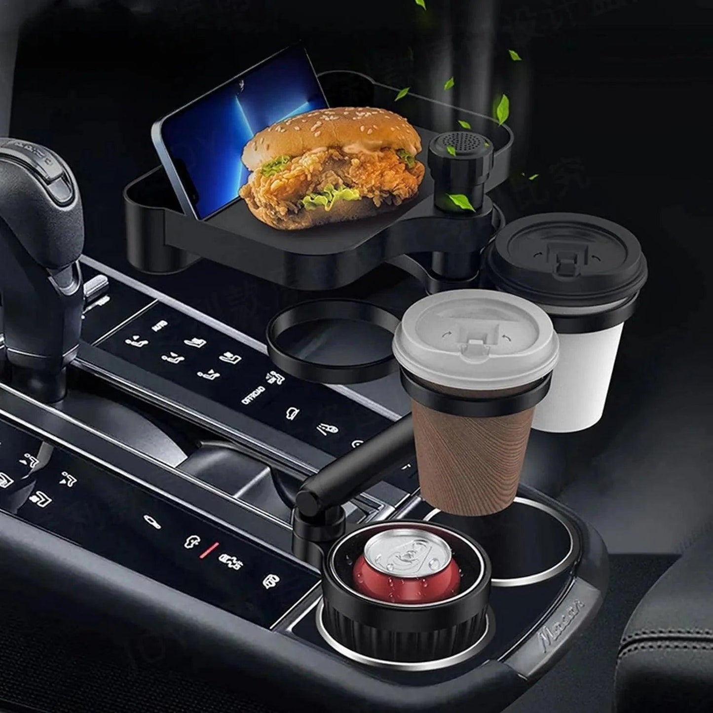 Car & Sports Goods Specialty Store Car Drink Holder with Tray | Car Supplies, Storage Supplies, Car Cup Holders, Rotating, Large Capacity
