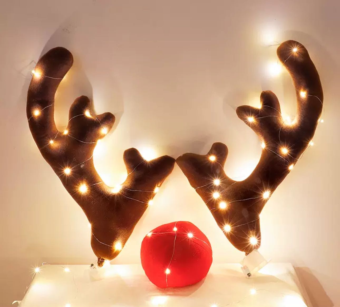 Christmas car reindeer decoration set | Reindeer antlers + red nose | Christmas decorations for your car | Stylish and cute budget car accessories!