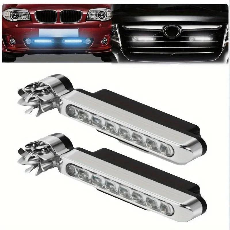 Car Light Accessories | 1pac Wind-powered LED Fan Light, Set of 2, Car, Decorative, Light, Accessories, Cool