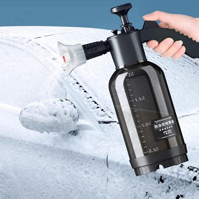 Foam Car Wash Spray | 2L Semi-Clear Water Bottle with Measuring Tape | Car Cleaning Supplies for Boat/Truck/Car Wash