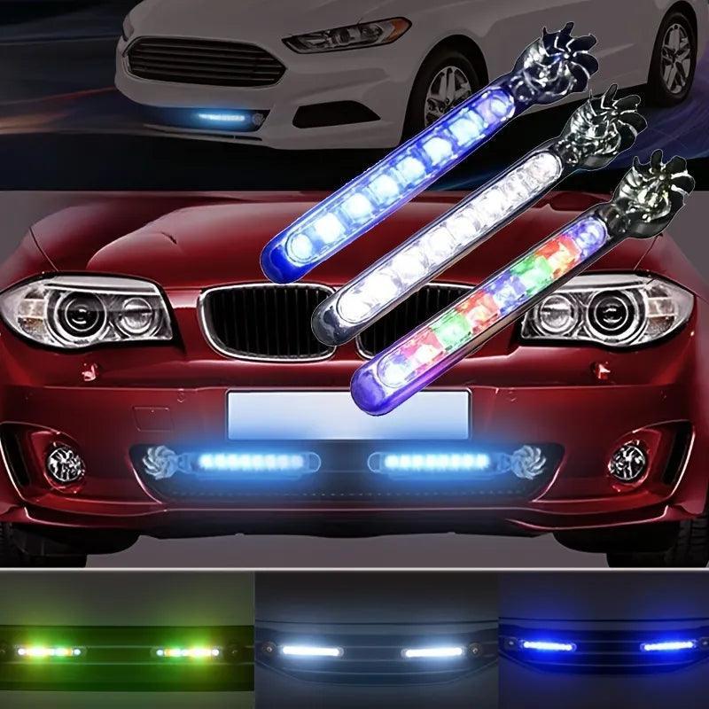 Car Light Accessories | 1pac Wind-powered LED Fan Light, Set of 2, Car, Decorative, Light, Accessories, Cool