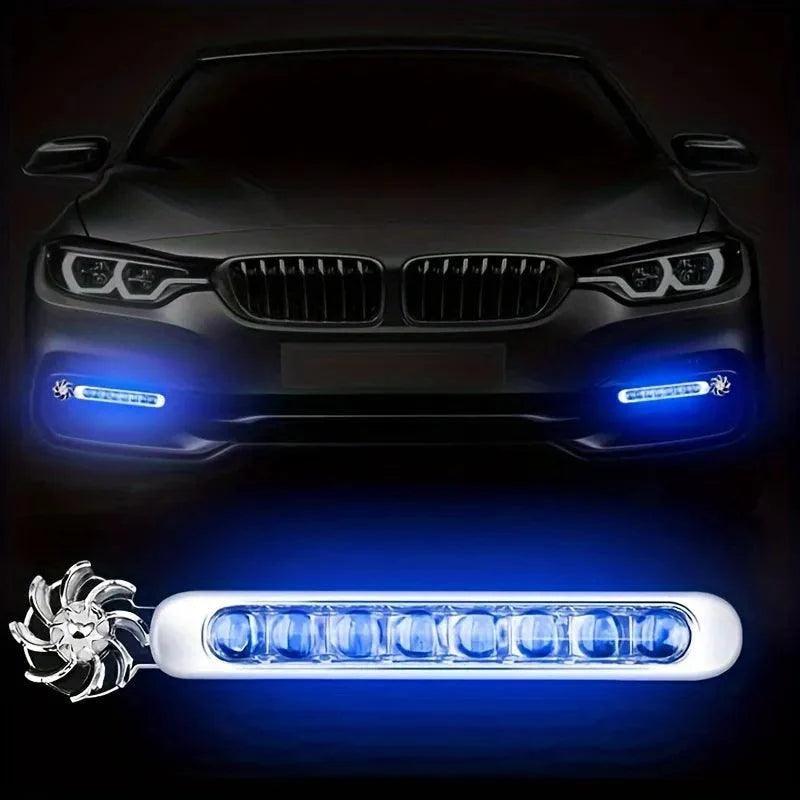 Car Light Accessories | 1pac Wind-powered LED Fan Light, Set of 2, Car, Decorative, Light, Accessories, Cool