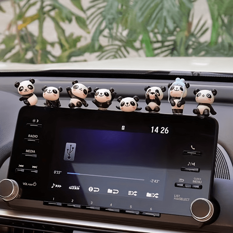 Car decorations | Stand, panda, car mount, car interior decoration, cute, ornaments, accessories, original, set of 8