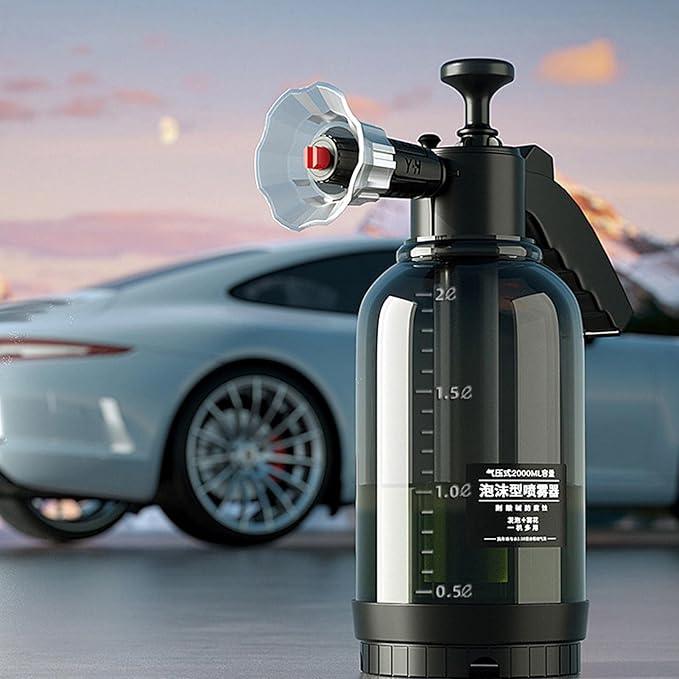 Foam Car Wash Spray | 2L Semi-Clear Water Bottle with Measuring Tape | Car Cleaning Supplies for Boat/Truck/Car Wash