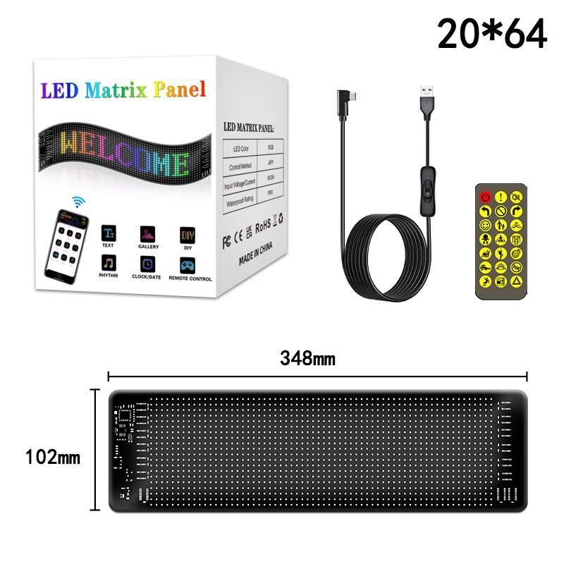 LED flexible display | For cars, Bluetooth compatible, advertising, smart, car sticker, IP65 waterproof, soft display