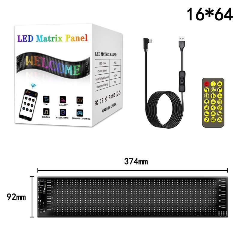LED flexible display | For cars, Bluetooth compatible, advertising, smart, car sticker, IP65 waterproof, soft display