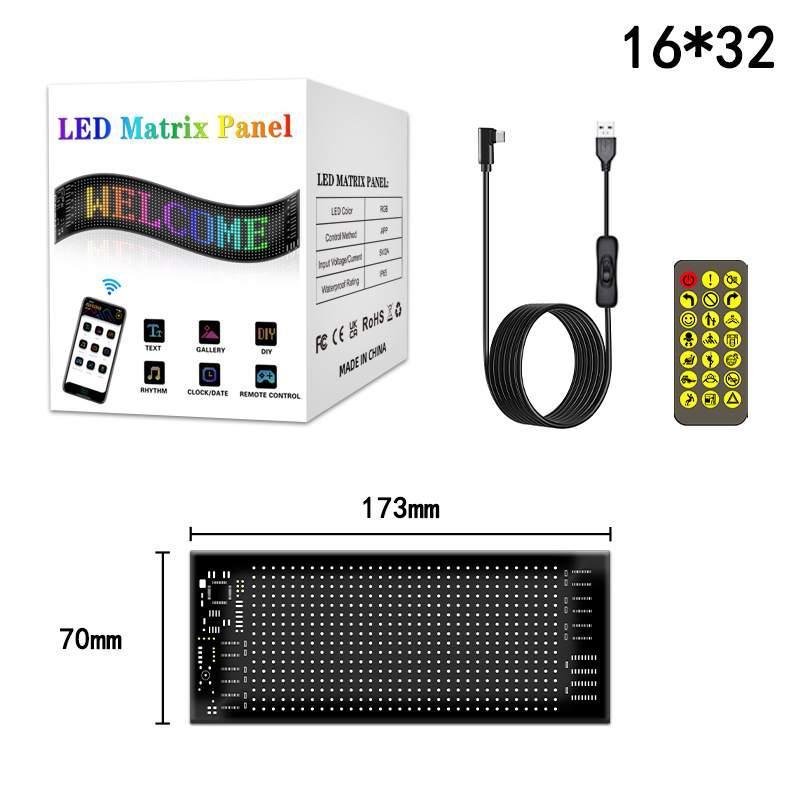 LED flexible display | For cars, Bluetooth compatible, advertising, smart, car sticker, IP65 waterproof, soft display
