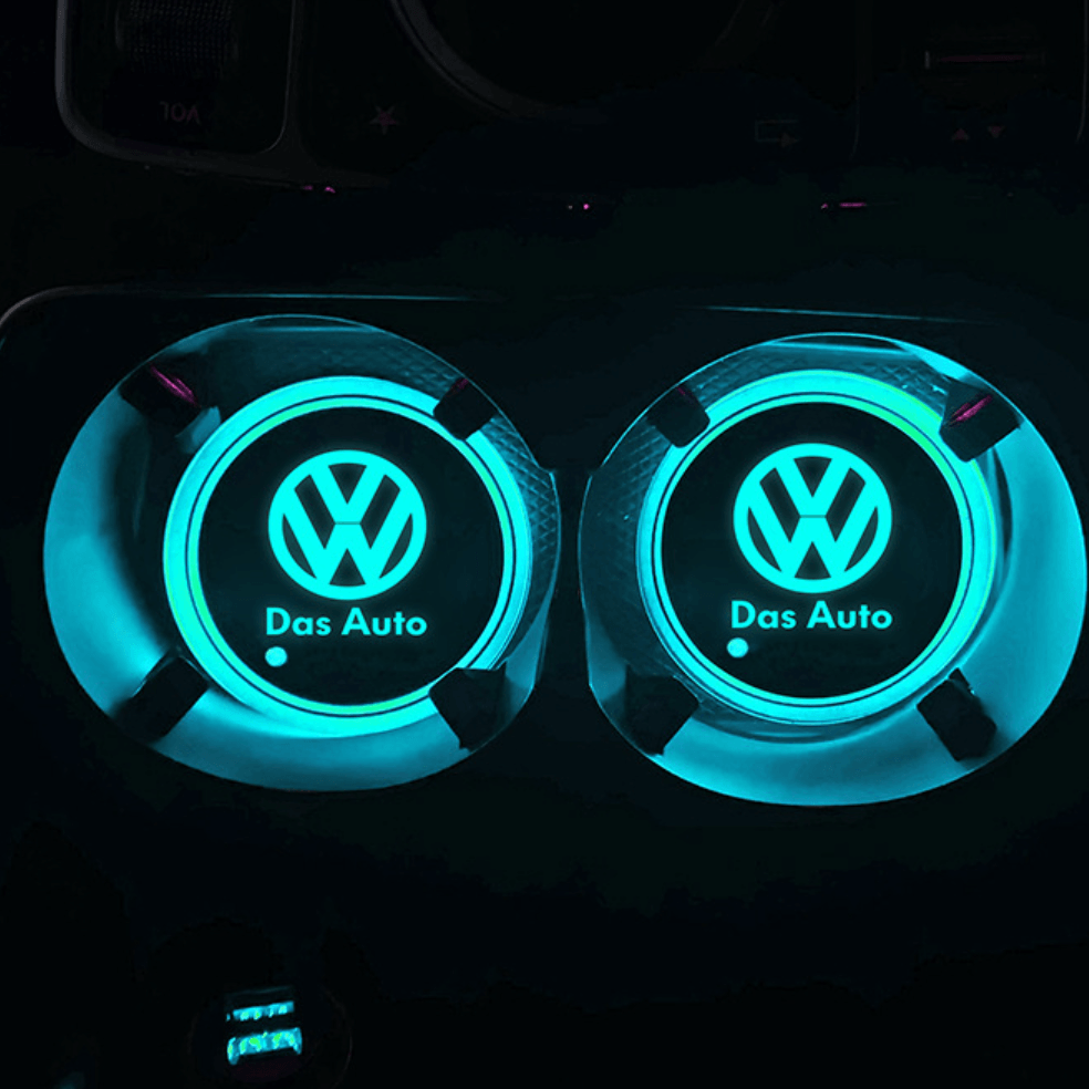 LEDコースター|カラフル・カー用品・車載・USB充電・防滑・雰囲気ライト・おしゃれ