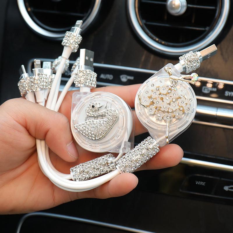 Multi-function car charging cable | 3-in-1, Android, Lightning, Type-C port, wide compatibility, convenient, multi-purpose