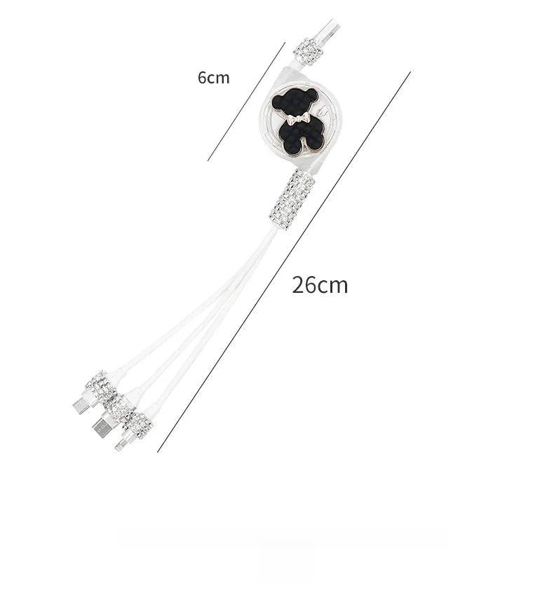 Multi-function car charging cable | 3-in-1, Android, Lightning, Type-C port, wide compatibility, convenient, multi-purpose