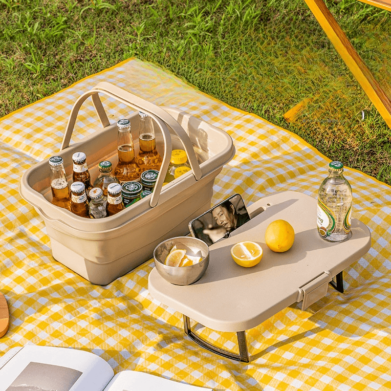 Picnic box | Foldable, portable, large capacity, for car use, outdoor use, multi-functional, for travel, camping, picnics