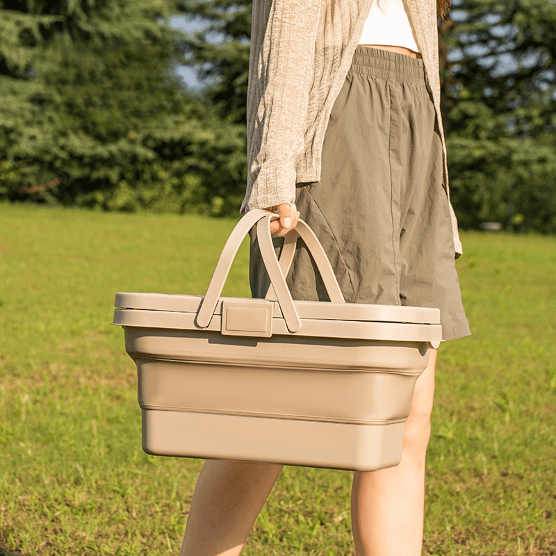 Picnic box | Foldable, portable, large capacity, for car use, outdoor use, multi-functional, for travel, camping, picnics