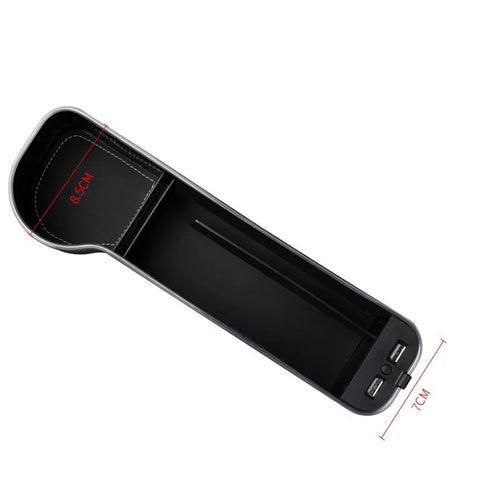 Car storage box, car seat gap storage box, USB colorful atmosphere light