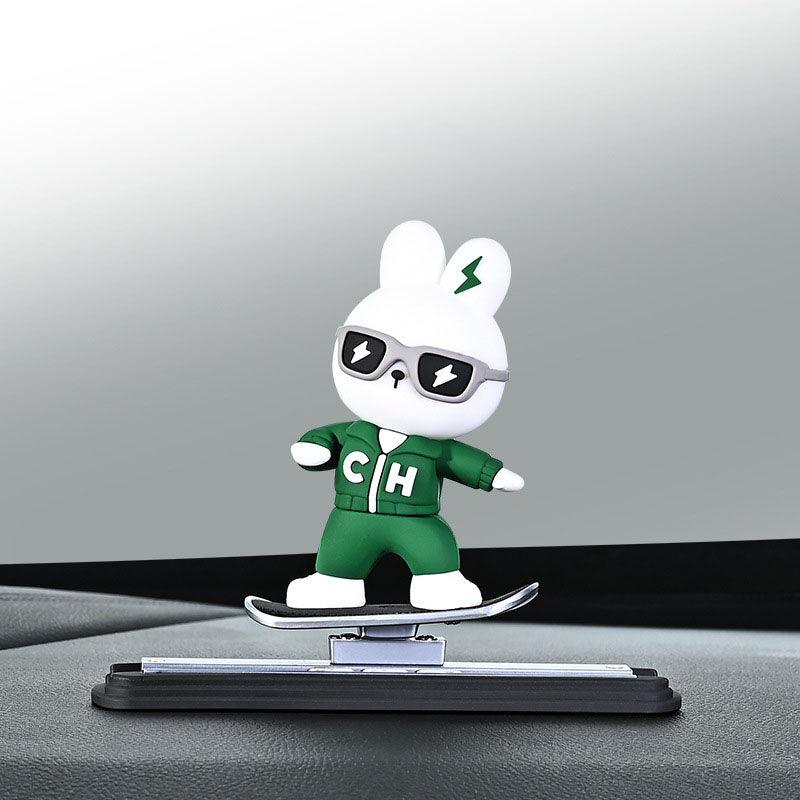 2024 new car-mounted new skateboard red panda figurine cartoon cute center control jacket screen decoration car supplies
