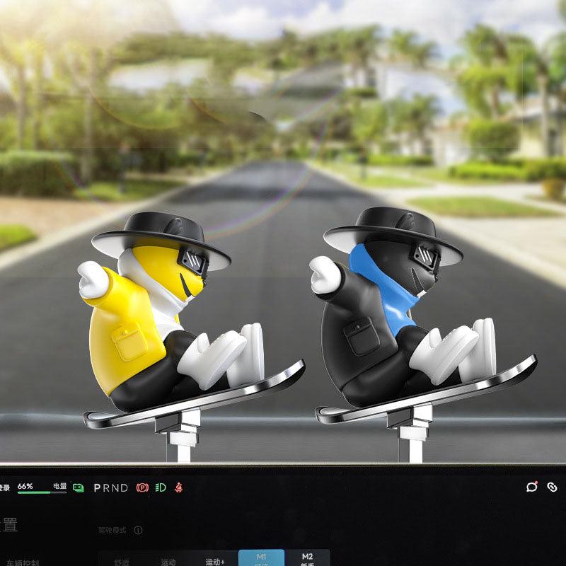 New car decorations, car accessories, cool dogs, car skateboard swing screen, central control screen decoration, car interior decoration, swing animation