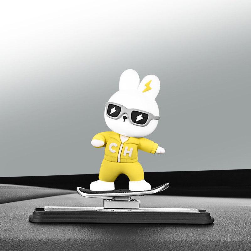 2024 new car-mounted new skateboard red panda figurine cartoon cute center control jacket screen decoration car supplies