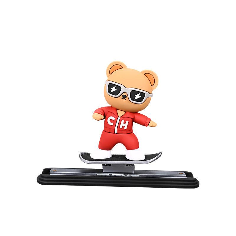 2024 new car-mounted new skateboard red panda figurine cartoon cute center control jacket screen decoration car supplies