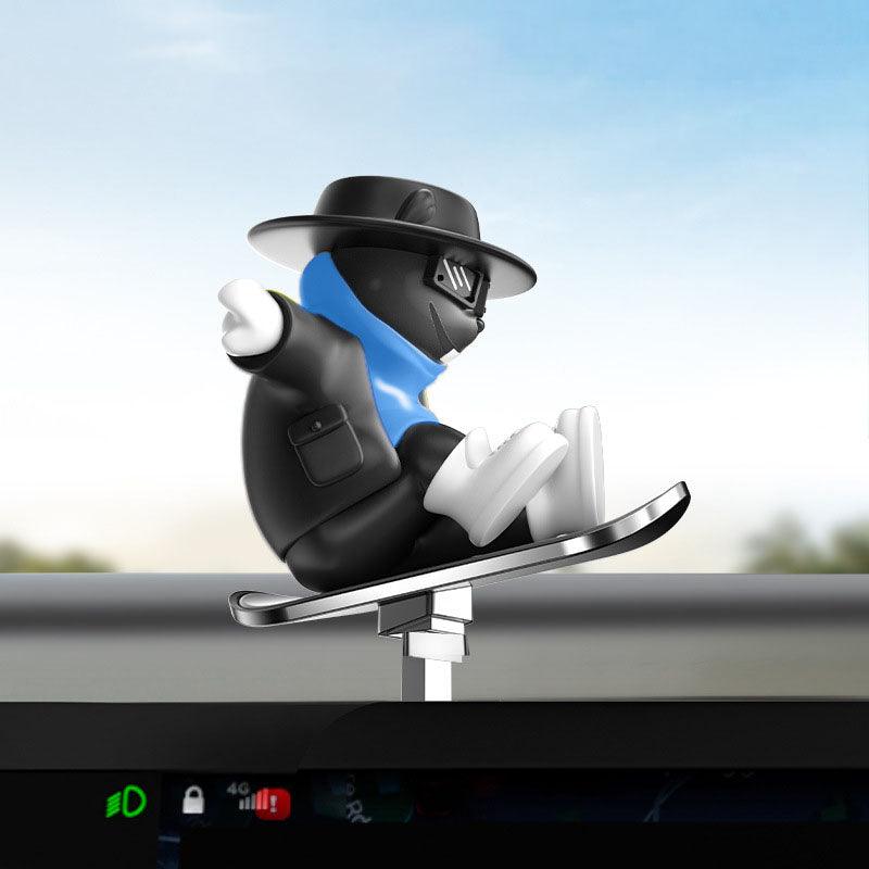 New car decorations, car accessories, cool dogs, car skateboard swing screen, central control screen decoration, car interior decoration, swing animation