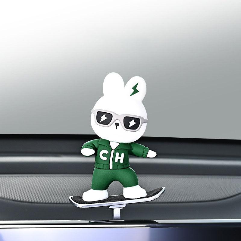 2024 new car-mounted new skateboard red panda figurine cartoon cute center control jacket screen decoration car supplies