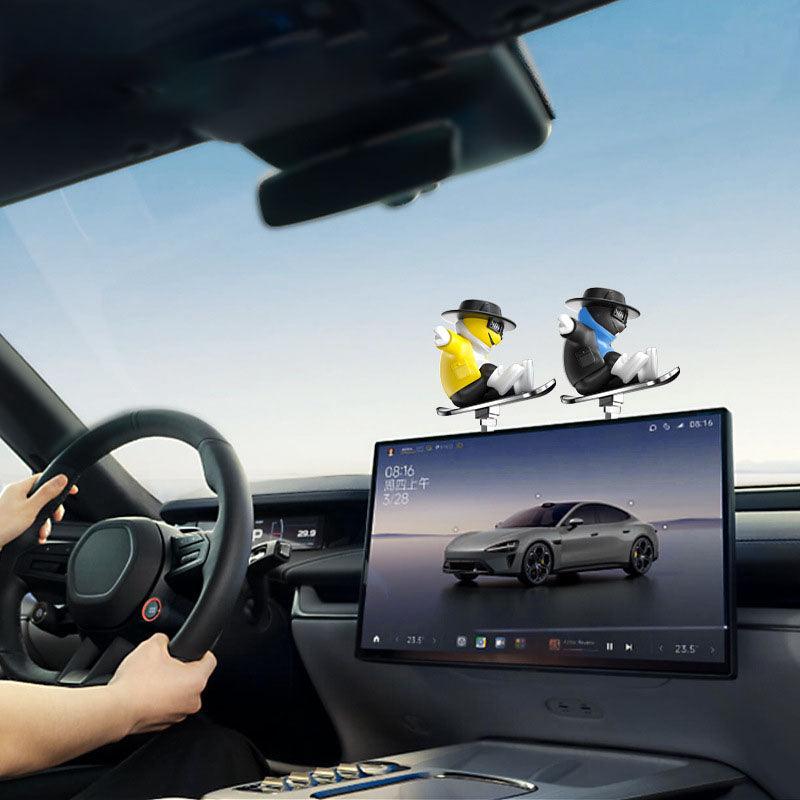 New car decorations, car accessories, cool dogs, car skateboard swing screen, central control screen decoration, car interior decoration, swing animation
