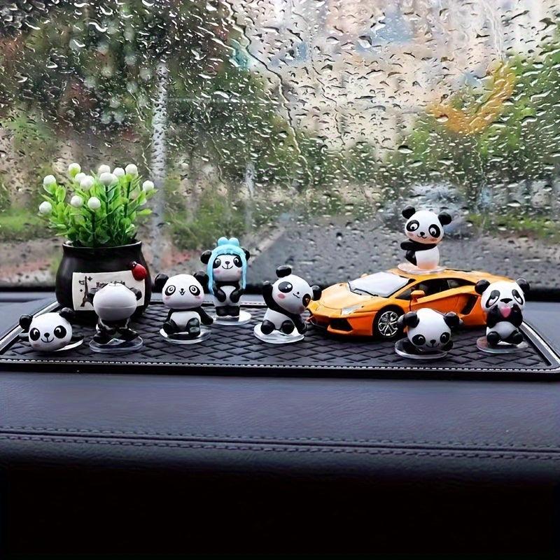 Car decorations | Stand, panda, car mount, car interior decoration, cute, ornaments, accessories, original, set of 8