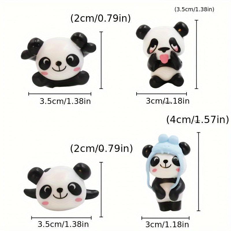 Car decorations | Stand, panda, car mount, car interior decoration, cute, ornaments, accessories, original, set of 8