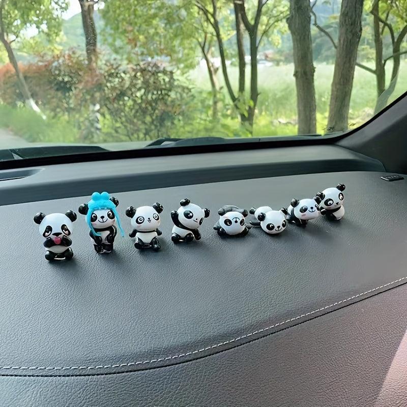 Car decorations | Stand, panda, car mount, car interior decoration, cute, ornaments, accessories, original, set of 8