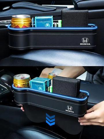Car storage box, car seat gap storage box, USB colorful atmosphere light