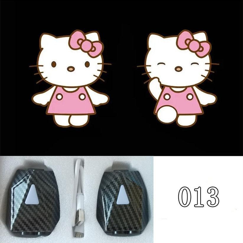 Car Welcome Light Cute Character Dynamic Projection Lamp Car Supplies 2 Pieces