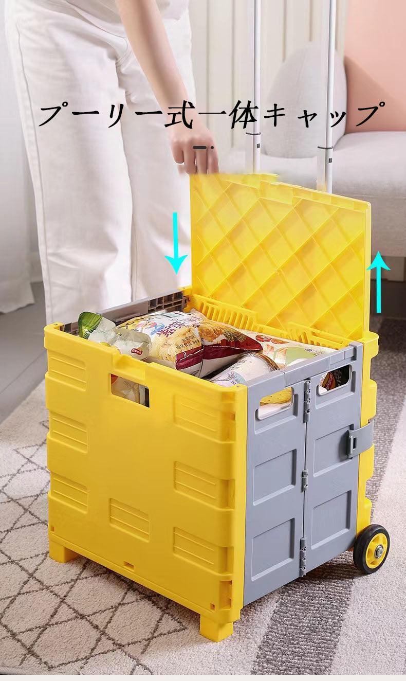 Car storage pole box two-wheeled vegetable purchase car folding storage box household cart rotating transport moving cart camper