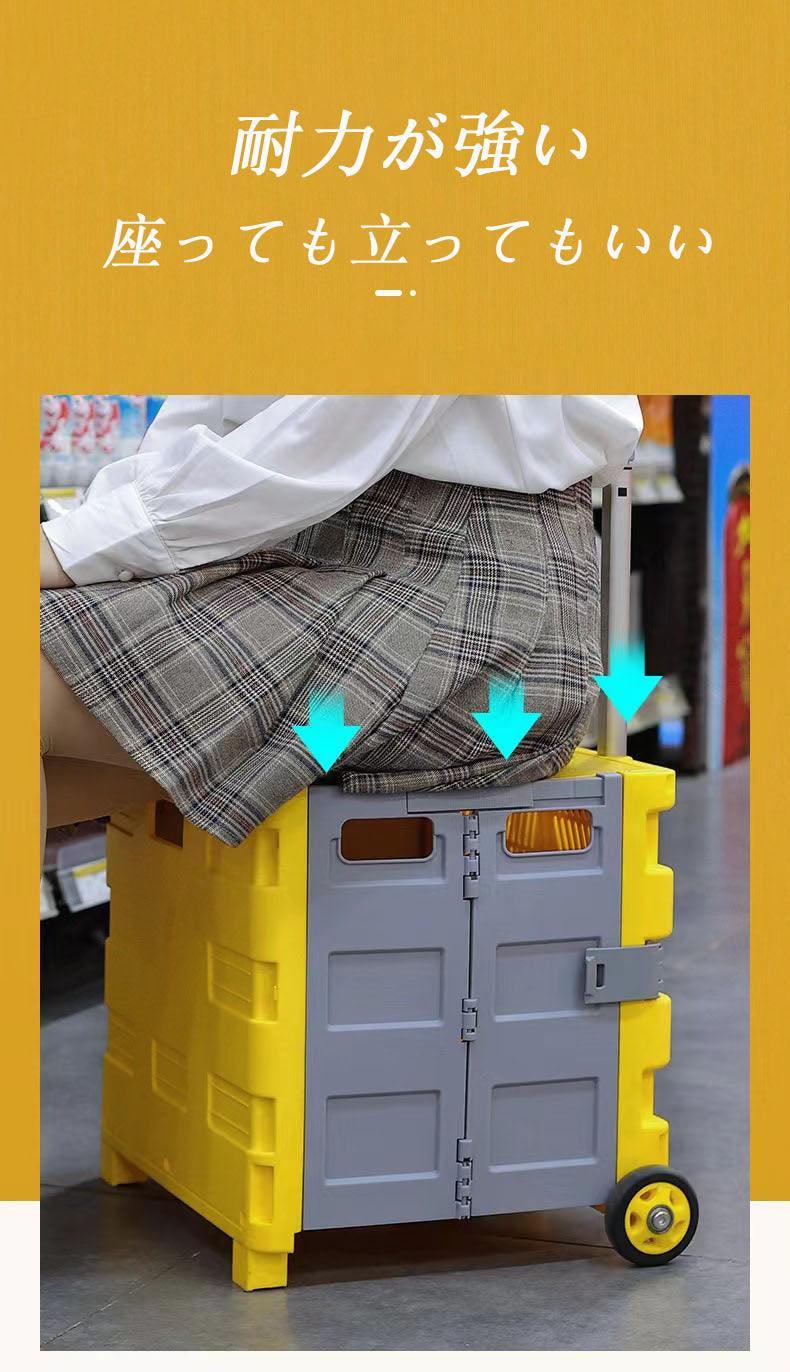 Car storage pole box two-wheeled vegetable purchase car folding storage box household cart rotating transport moving cart camper